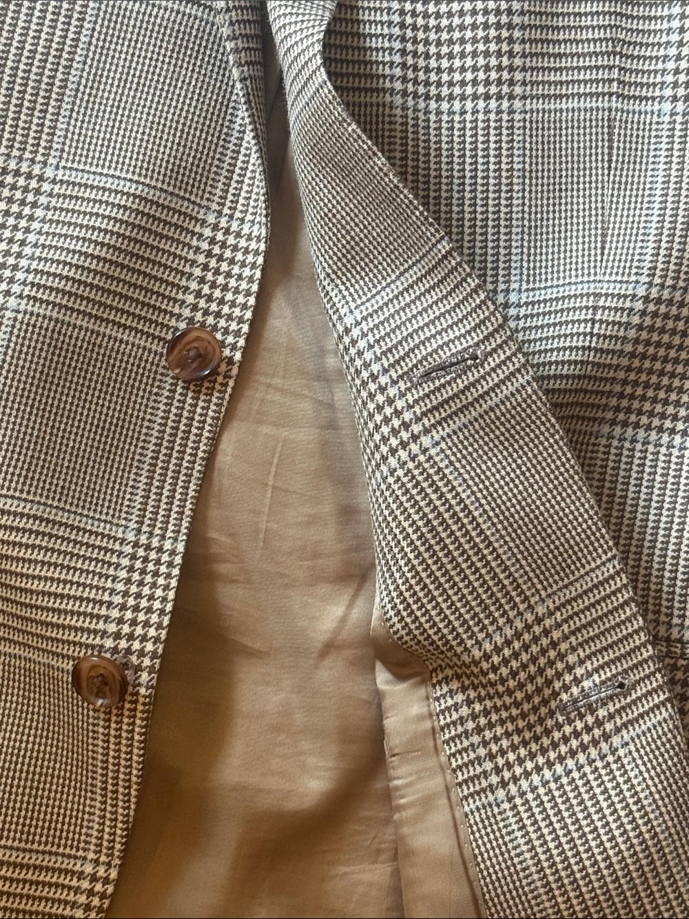 Lauren Ralph Lauren Tan Glen Plaid Sport Coat Blazer - Picture 7 of 9